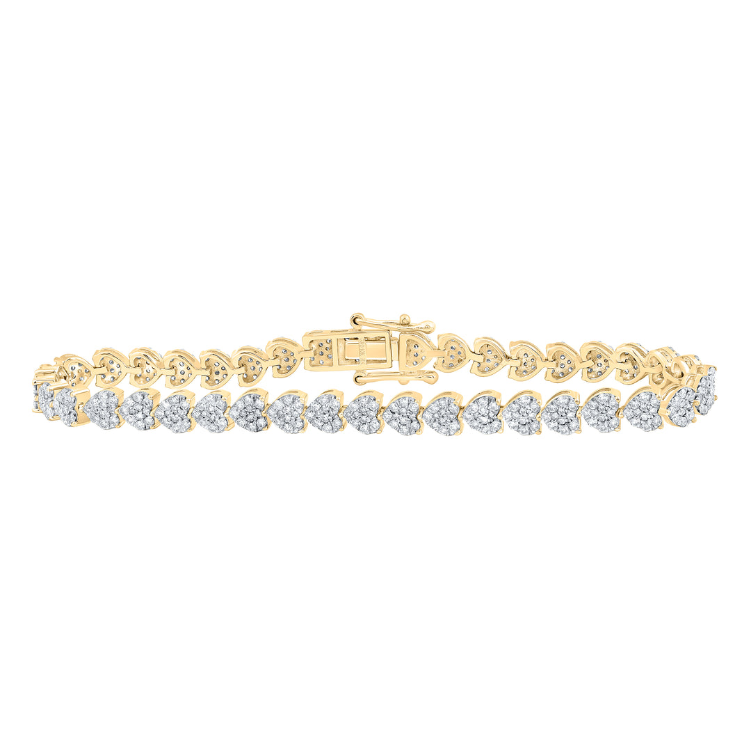 2 5/8CTW-DIA NK HEART SHAPE FASHION BRACELET (7 INCH)