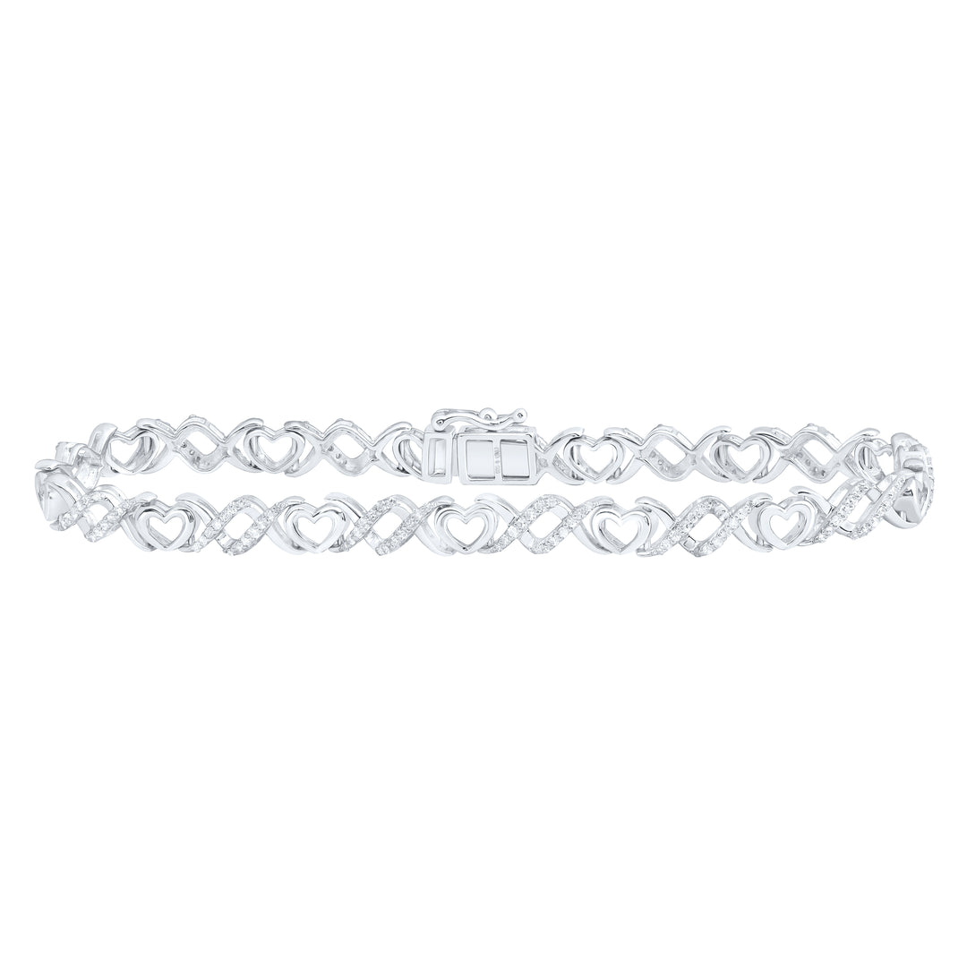 3/4CTW-DIA P1 GIFT HEART BRACELET (7 INCH)