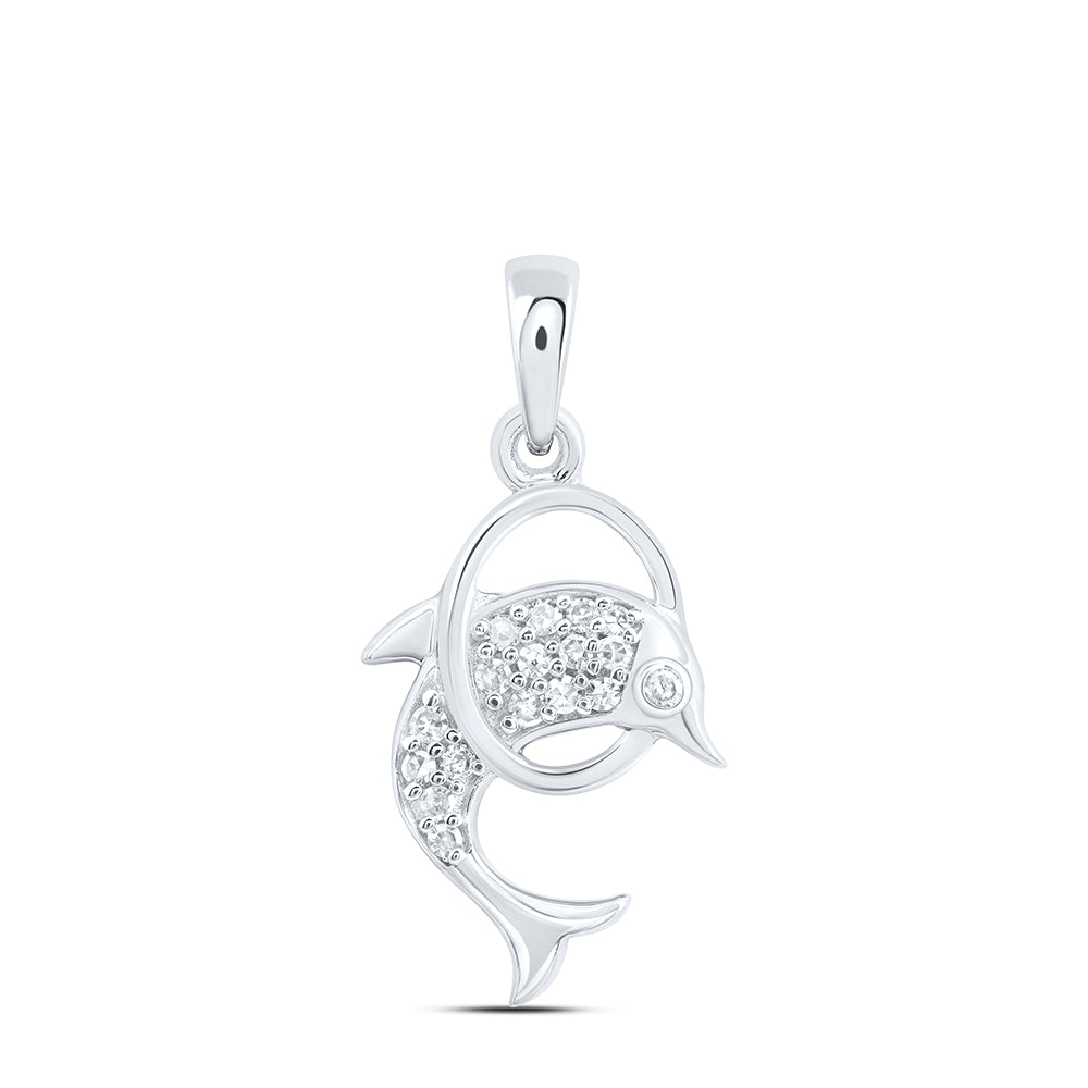 1/10CTW-DIA NK GIFT DOLPHIN PENDANT