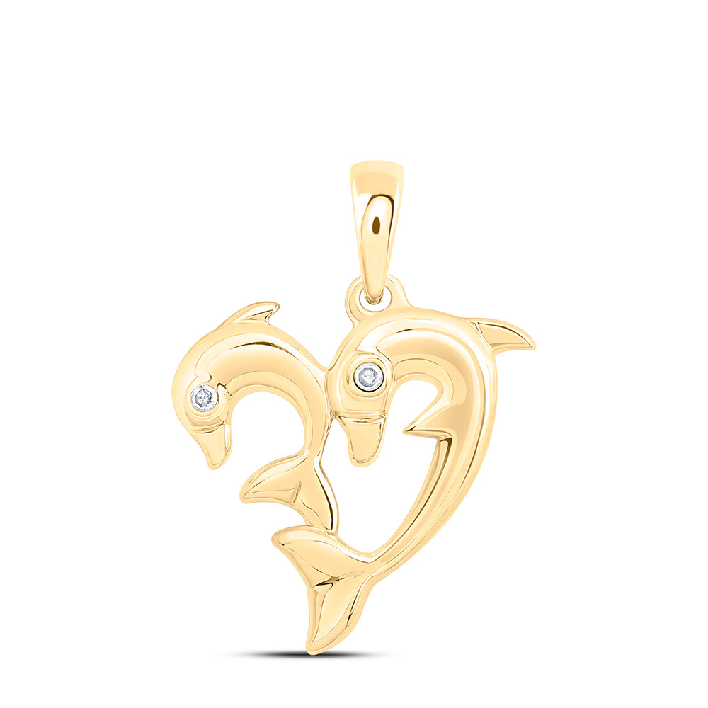 0.01CTW-DIA NK GIFT DOLPHIN PENDANT