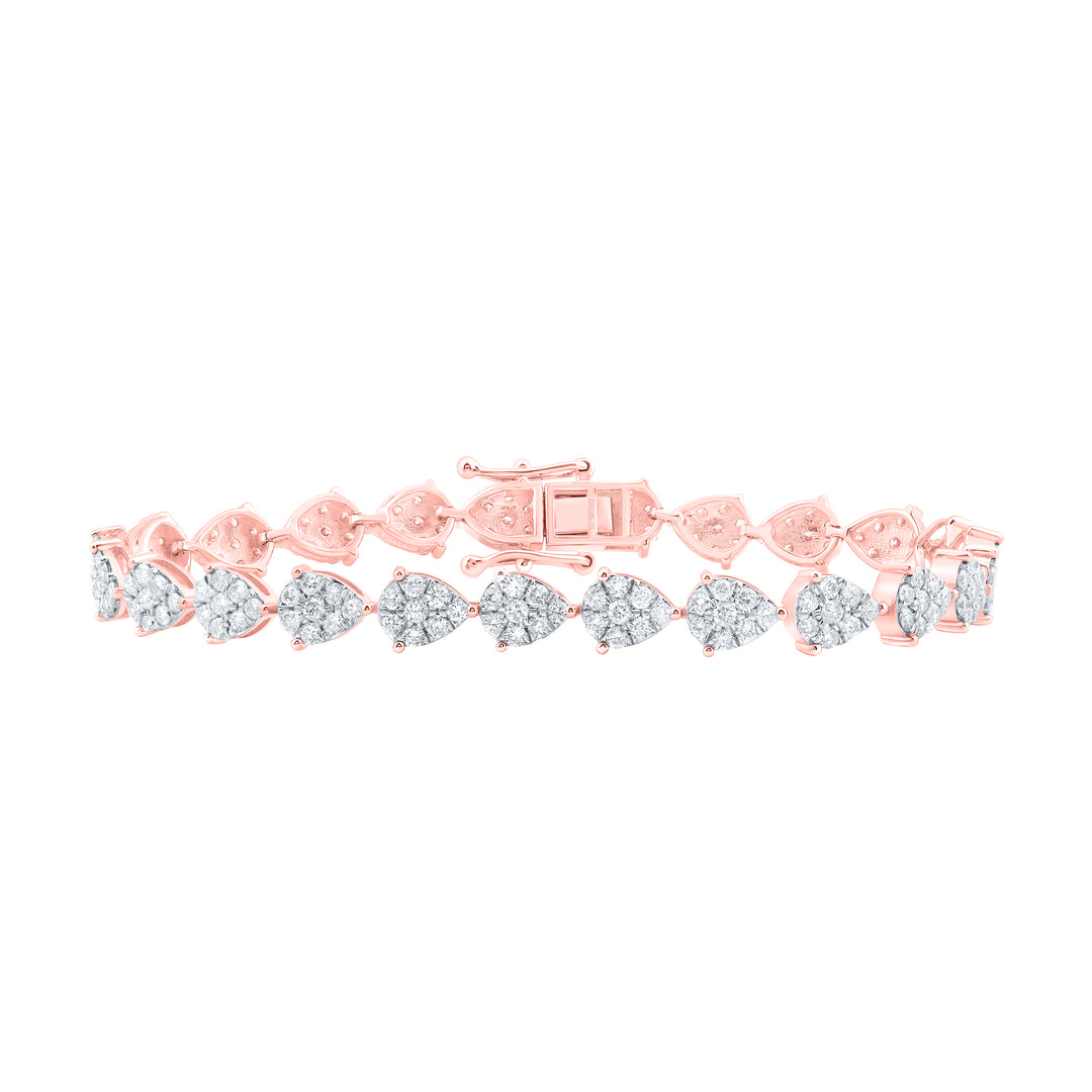 3 1/2CTW-DIA NK PEAR SHAPE FASHION BRACELET (7 INCH)