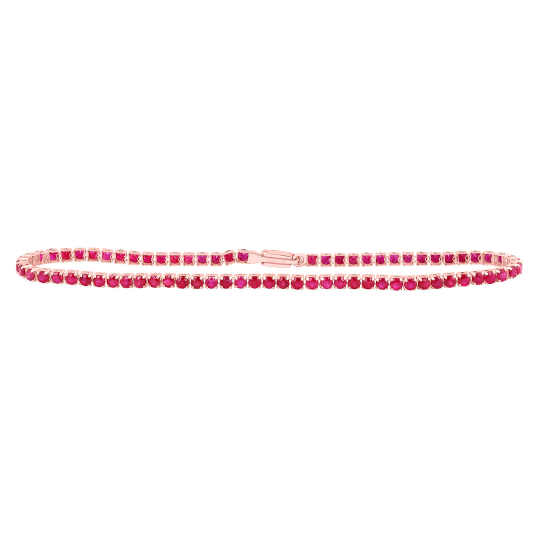 3 5/8CTW-DIA RD-RUBY NAT GEM TENNIS BRACELET (7 INCH)