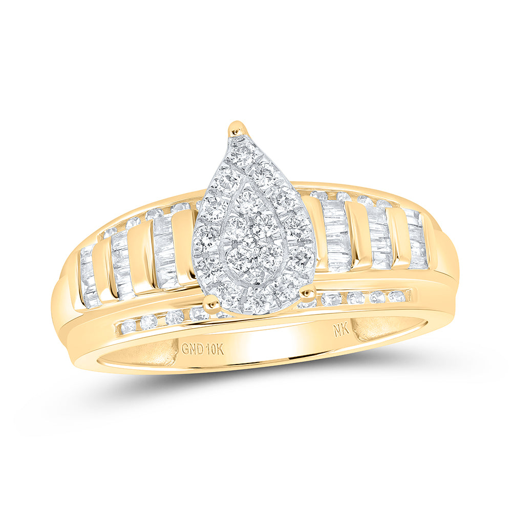 1/2CTW-DIA NK PEAR FASHION RING