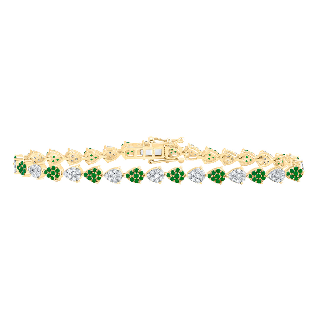 1CTW-DIA NK 1CTW RD-EM NAT GEM PEAR BRACLATE(7 INCH)