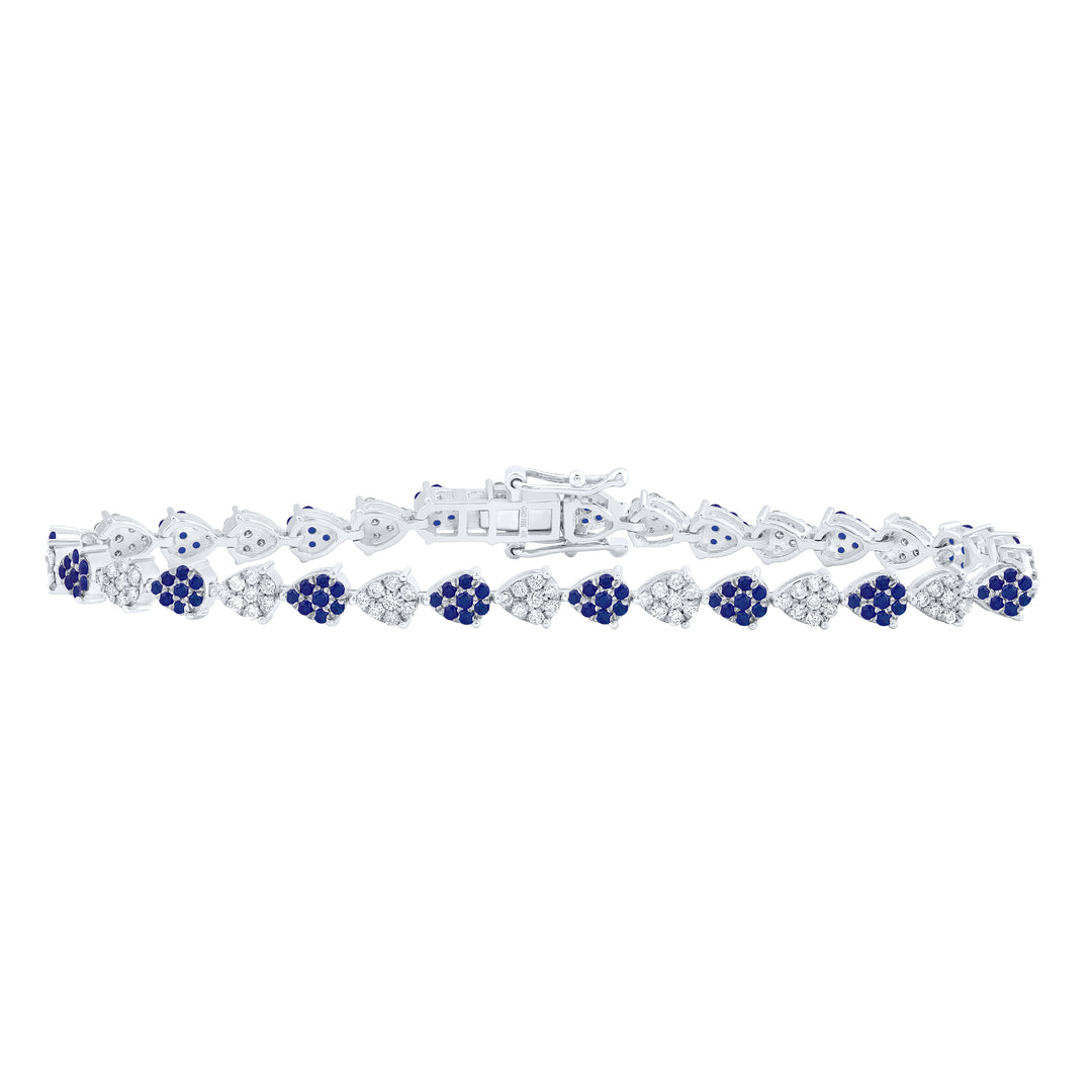 1CTW-DIA NK 1 1/5CTW RD-BS NAT GEM PEAR BRACLATE(7 INCH)
