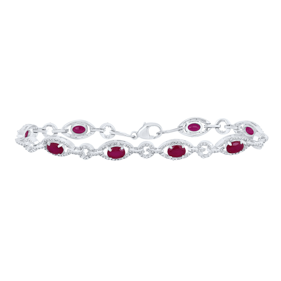 1/3CTW-DIA P1 6X4 MM OV-RU SYNTHETIC BRACELET(7 INCH)