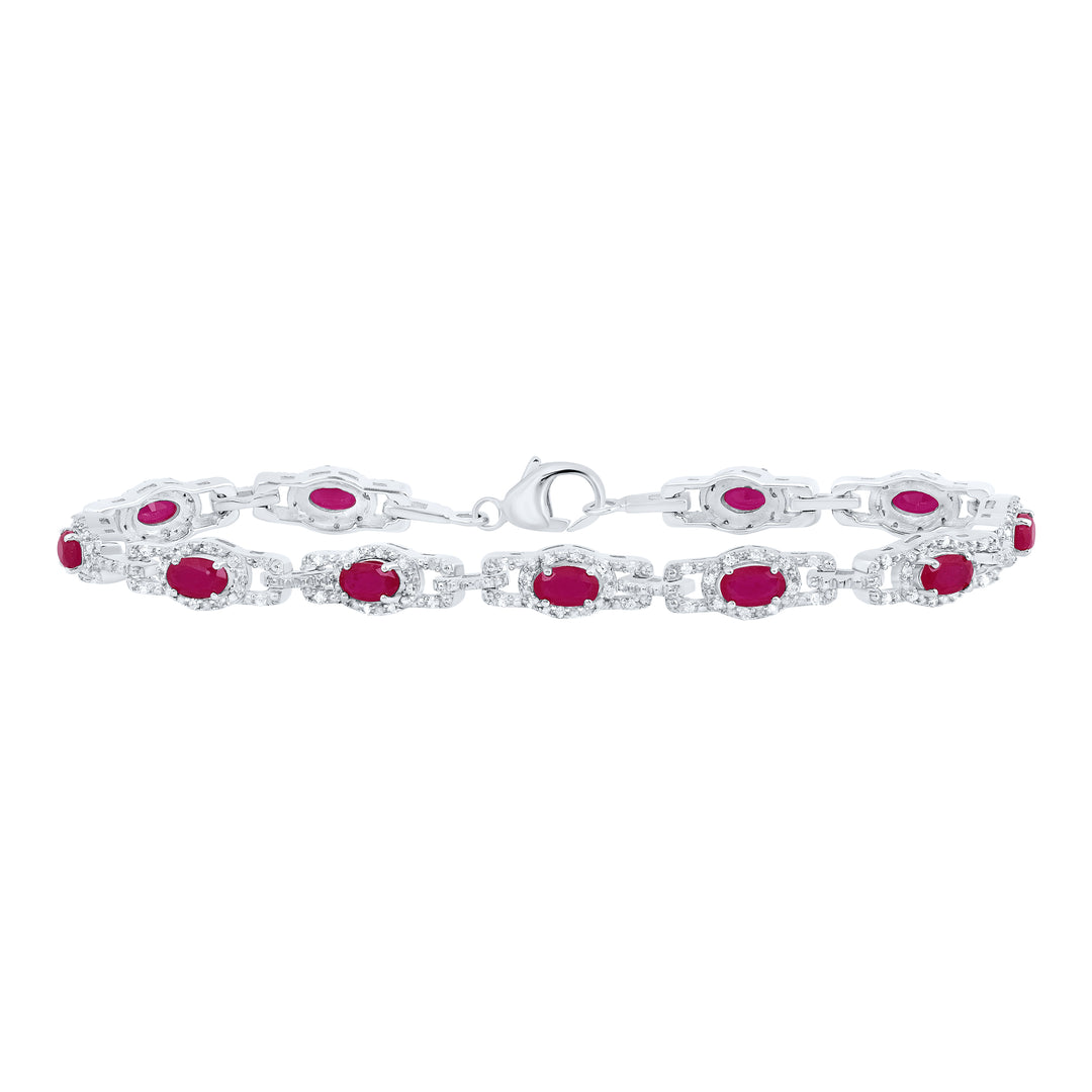 1/2CTW-DIA P1 5X3 MM OV-RU SYNTHETIC BRACELET(7 INCH)