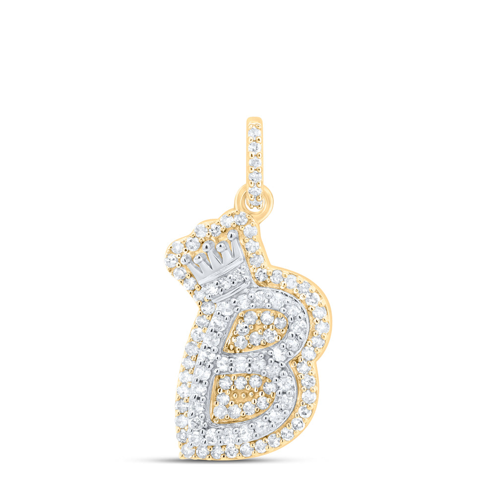 1/3CTW-DIA P1 GIFT INITIAL "B" CROWN PENDANT