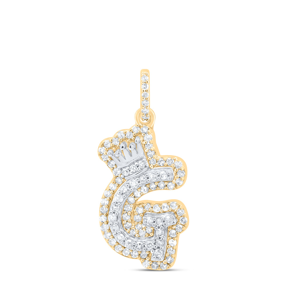1/4CTW-DIA P1 GIFT INITIAL "G" CROWN PENDANT