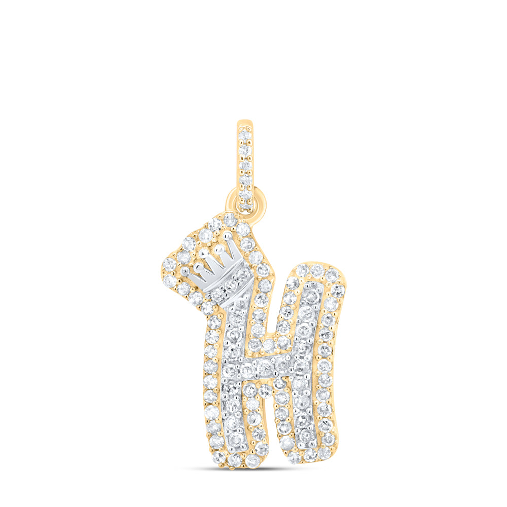 1/3CTW-DIA P1 GIFT INITIAL "H" CROWN PENDANT