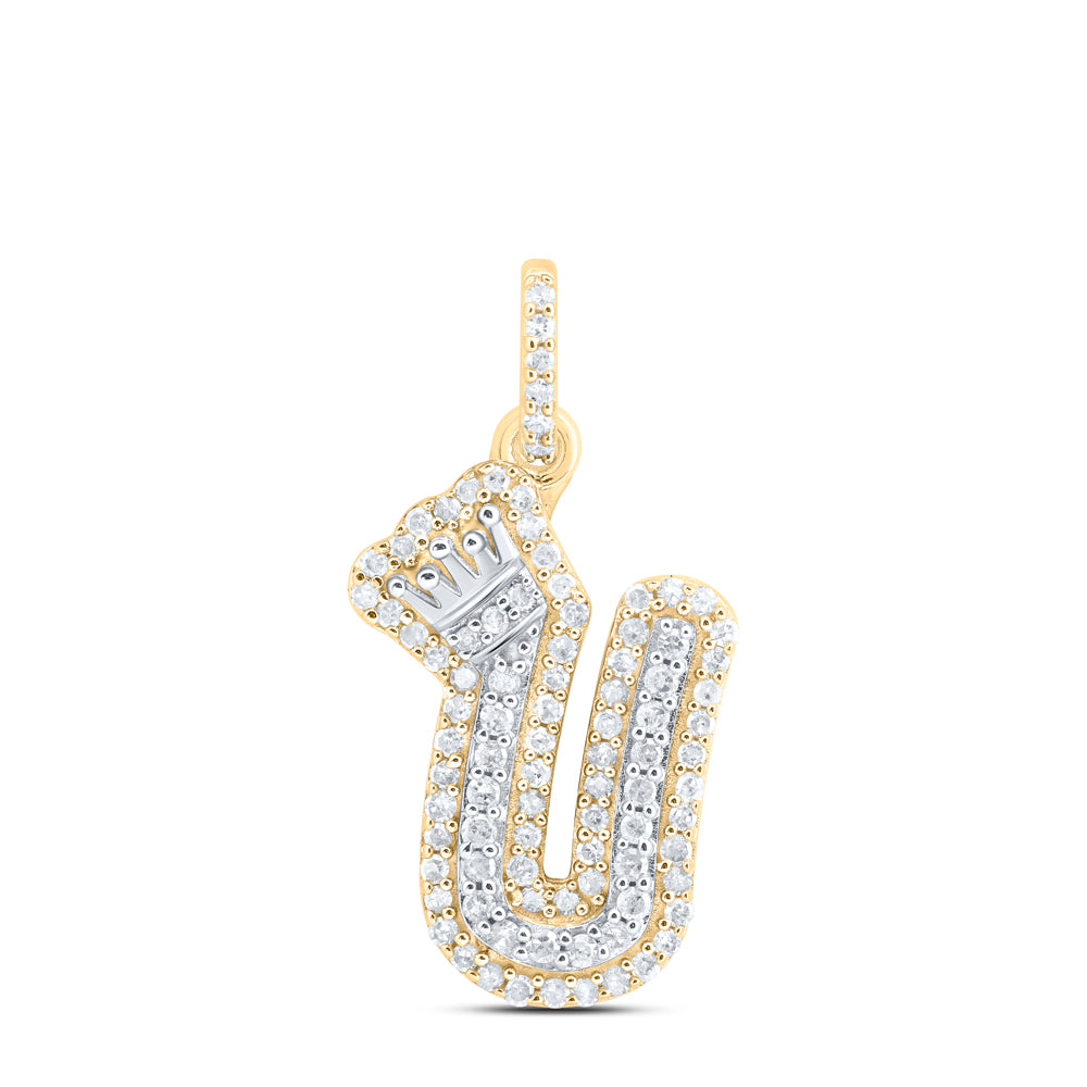 1/3CTW-DIA P1 GIFT INITIAL "U" CROWN PENDANT