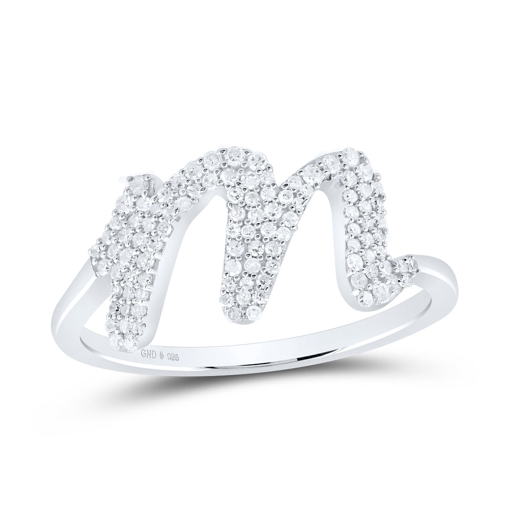 1/4CTW-DIA P1 GIFT INITIAL "M" LADIES RING