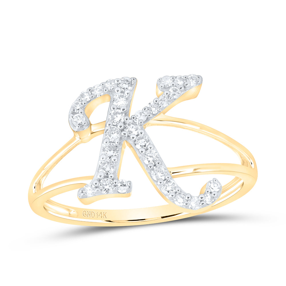 1/4CTW-DIA NK GIFT INITIAL "K" LADIES RING