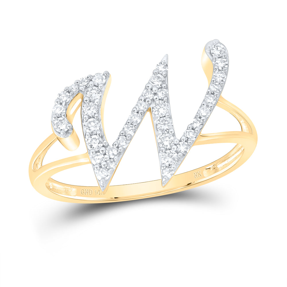 1/4CTW-DIA NK GIFT INITIAL "W" LADIES RING