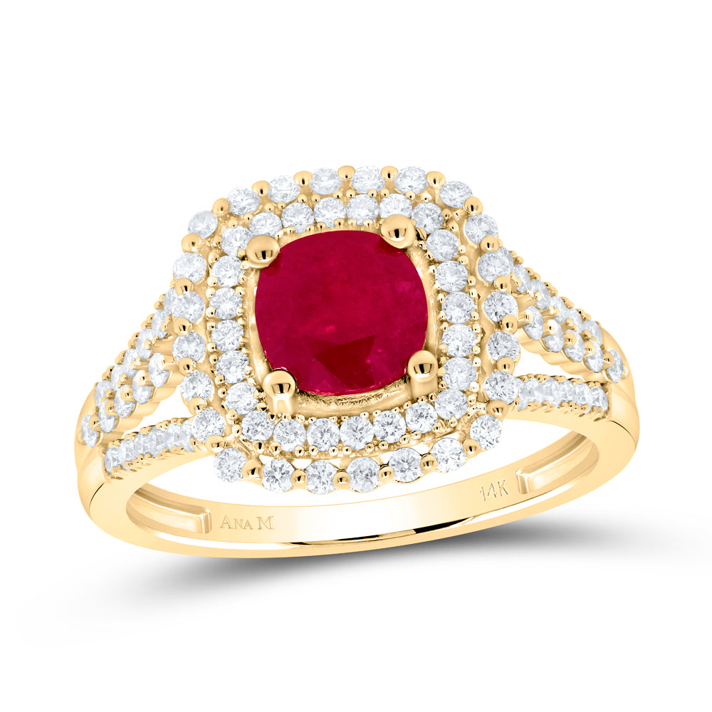 1/2CTW-DIA ANA M 6 MM CU-RU NAT GEM RING