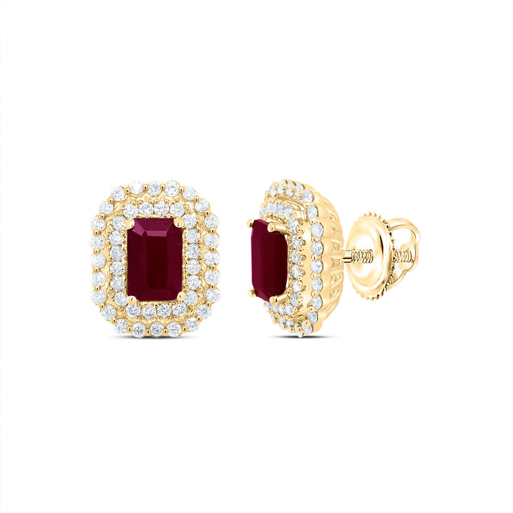 1/2CTW-DIA ANA M 6X4MM EM-RU NAT GEM EARRING