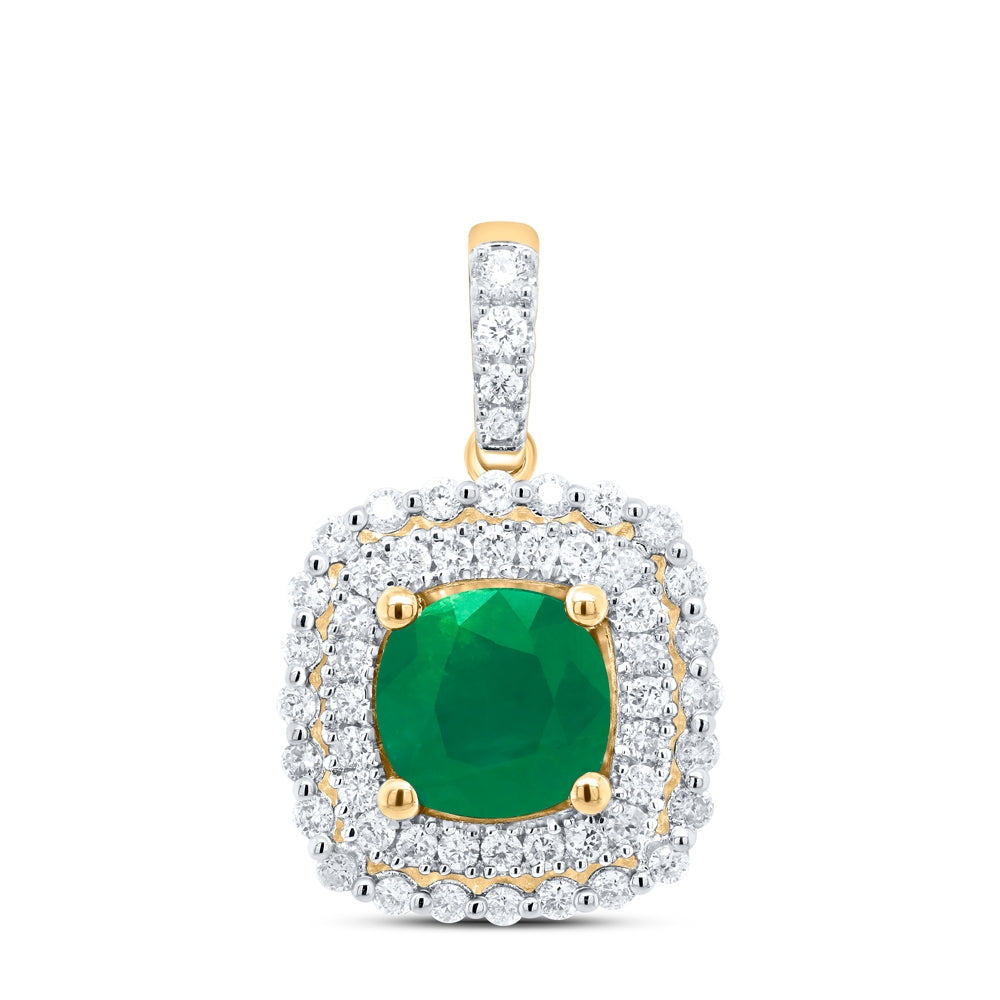 1/3CTW-DIA ANA M 6X6MM CU-EM NAT GEM PENDANT