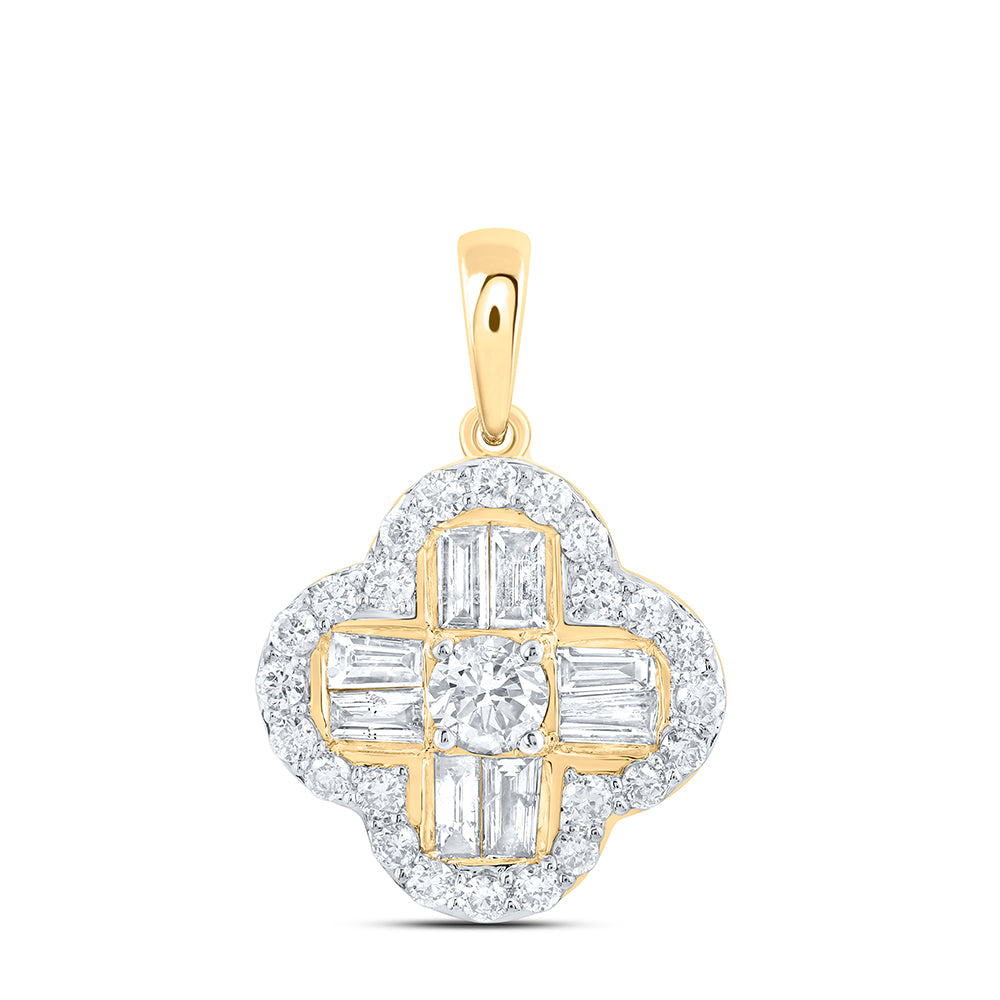 1/2CTW-DIA NK GIFT CLOVER PENDANT