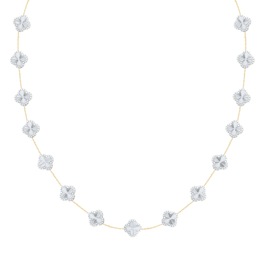 2 5/8CTW-DIA NK FASHION CLOVER NECKLACE (18 INCH)