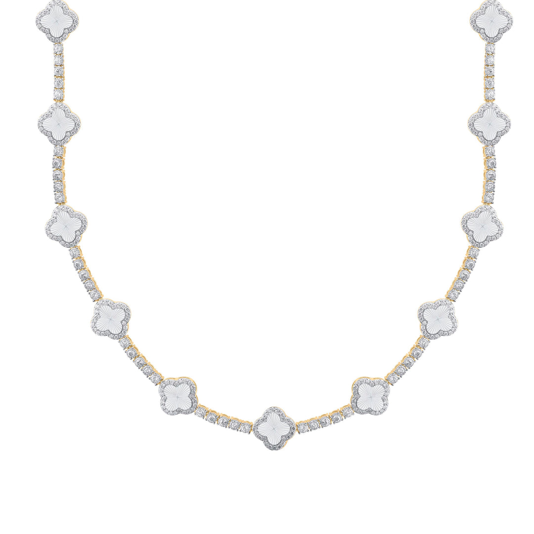 4 7/8CTW-DIA NK FASHION CLOVER NECKLACE (18 INCH)