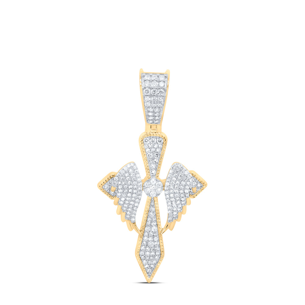 1CTW-DIA NK WINGS CROSS MENS CHARM