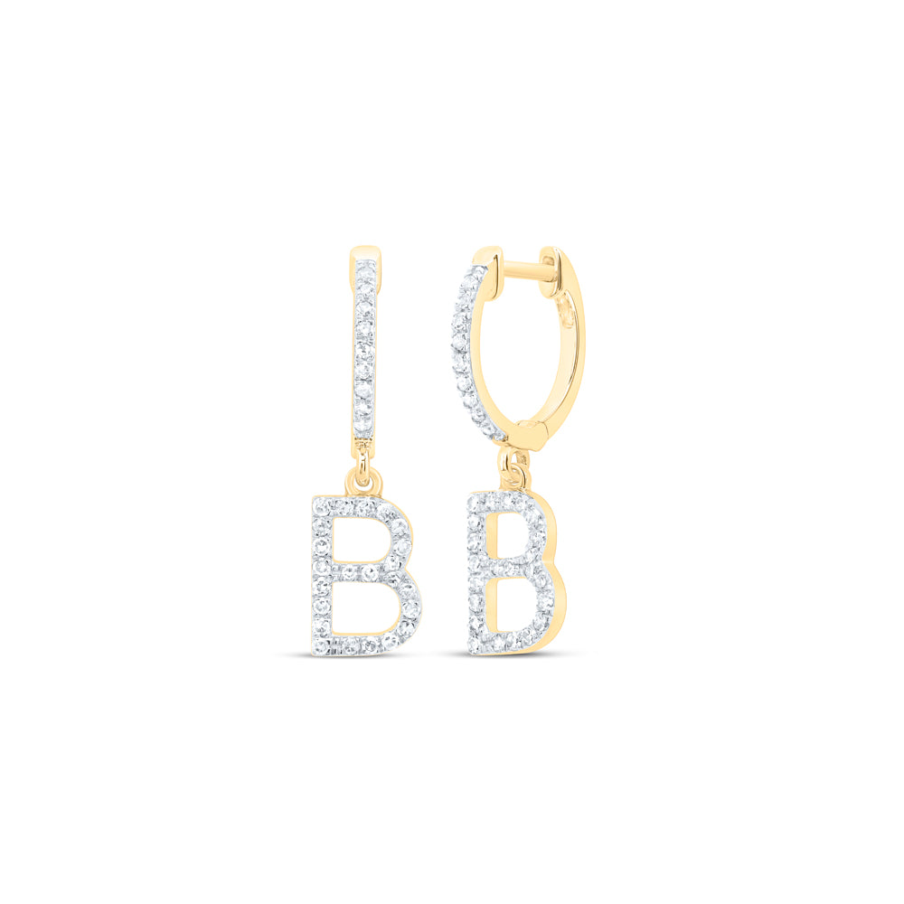 1/4CTW-DIA NK GIFT INITIAL "B" DANGLING EARRING