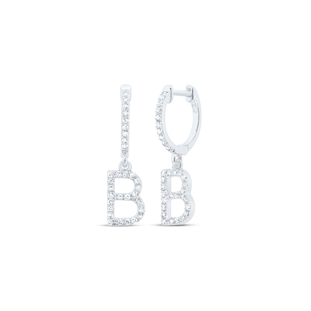 1/4CTW-DIA NK GIFT INITIAL "B"DANGLING EARRING