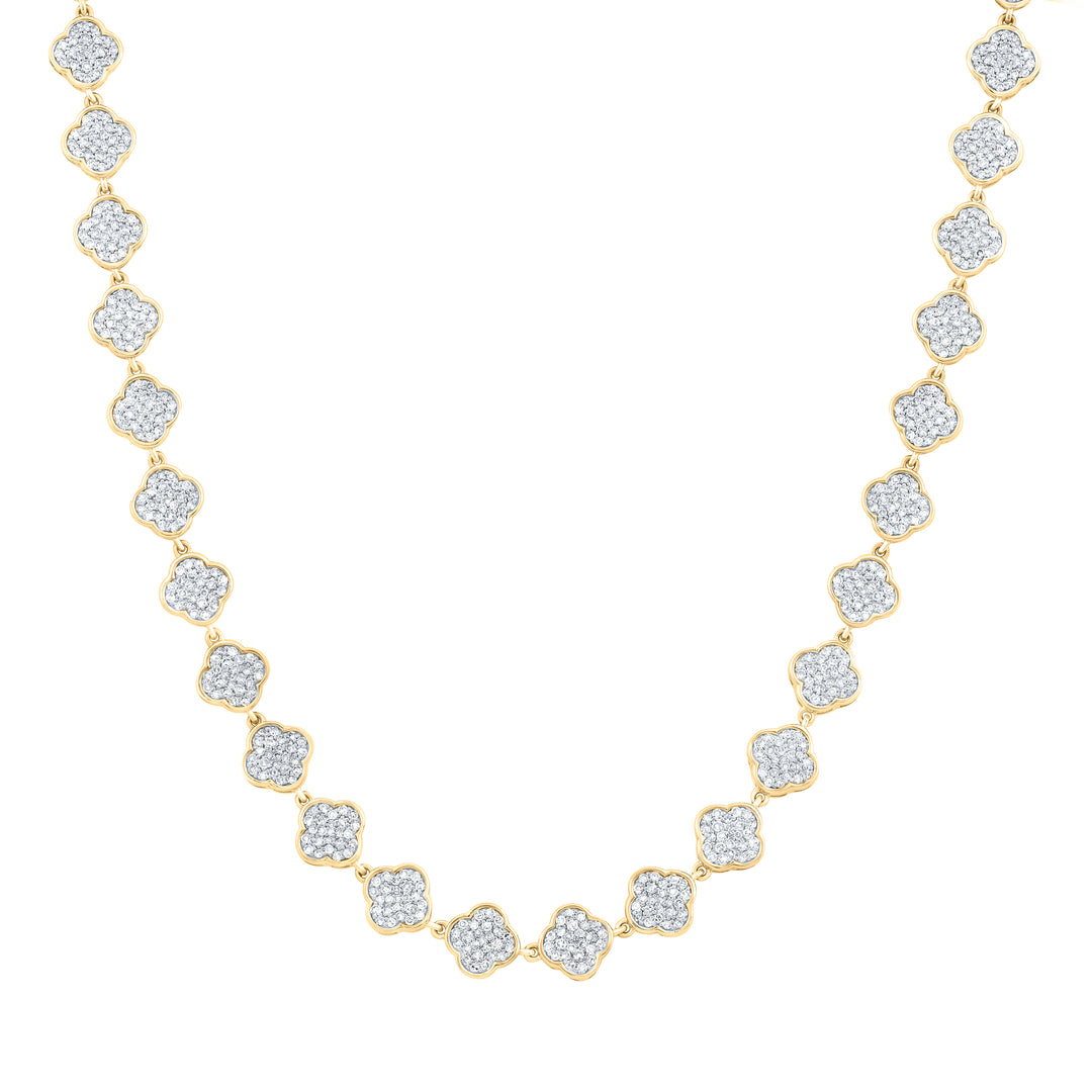 4CTW-DIA NK FASHION CLOVER NECKLACE (18 INCH)