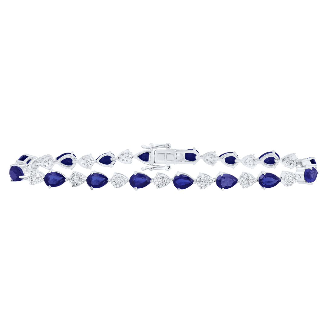 1CTW-DIA P1 6X4 MM PEAR-BS SYNTHETIC BRACELET(7 INCH)