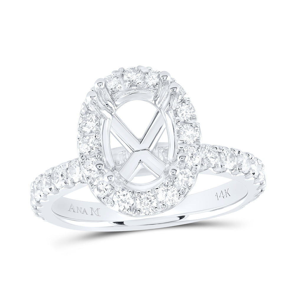 1CTW-DIA ANA M 2CT-COV SEMI-MOUNT SINGLE HALO ENGAGEMENT RING