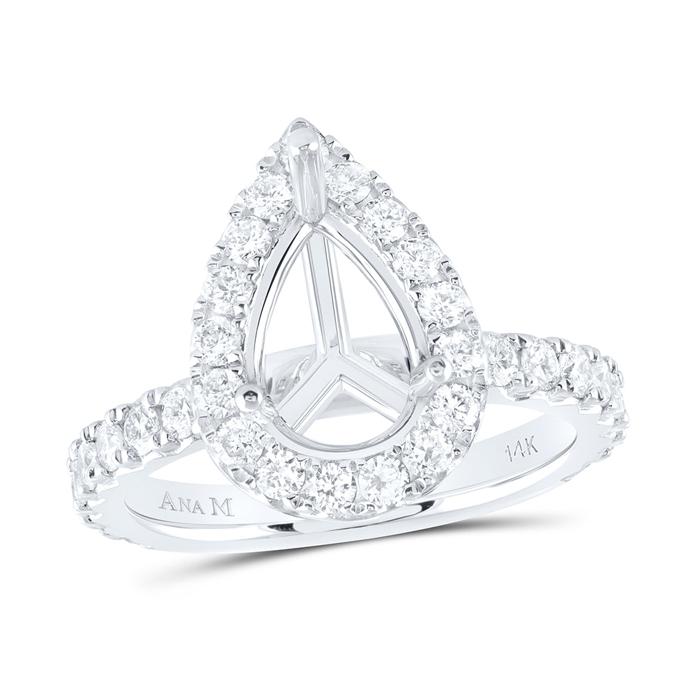 1CTW-DIA ANA M 2CT-CPS SEMI-MOUNT SINGLE HALO ENGAGEMENT RING
