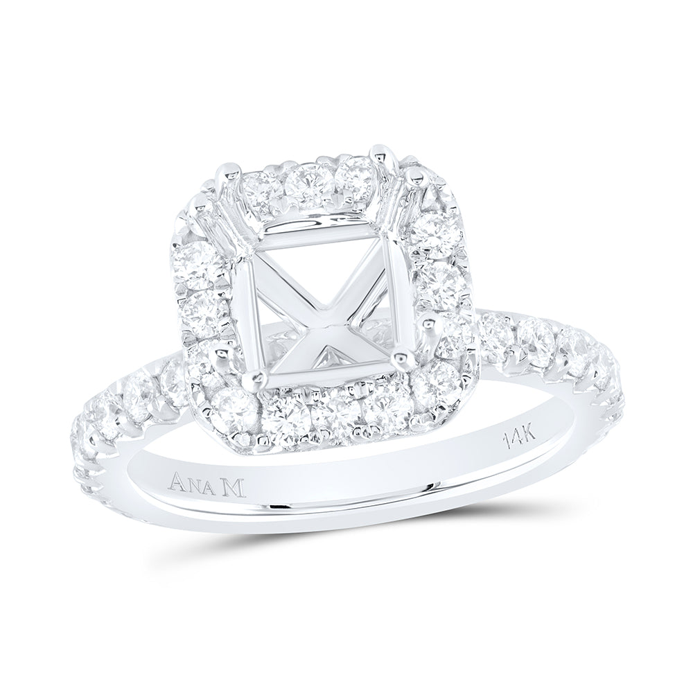 1CTW-DIA ANA M 2CT-CPC SEMI-MOUNT SINGLE HALO ENGAGEMENT RING