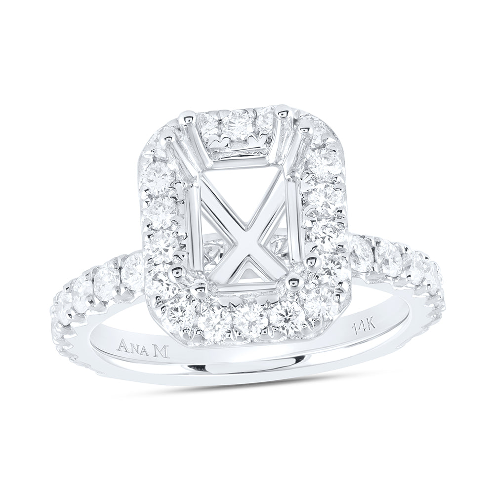 1CTW-DIA ANA M 2CT-CEM SEMI-MOUNT SINGLE HALO ENGAGEMENT RING
