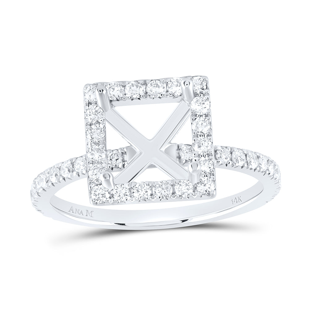 5/8CTW-DIA ANA M 2CT-CPC SEMI-MOUNT SINGLE HALO BRIDAL RING