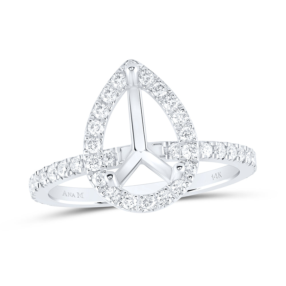 5/8CTW-DIA ANA M 2CT-CPS SEMI-MOUNT SINGLE HALO ENGAGEMENT RING