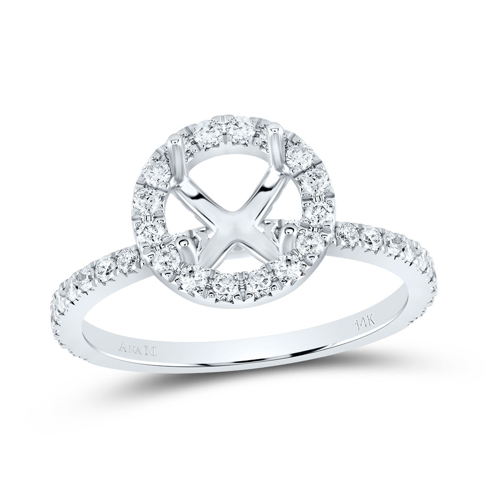 1/2CTW-DIA ANA M 1 1/2CT-CRD SEMI-MOUNT SINGLE HALO BRIDAL RING
