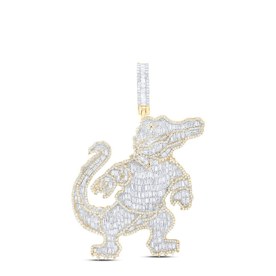 3 3/8CTW-DIA CN CROCODILE MENS CHARM