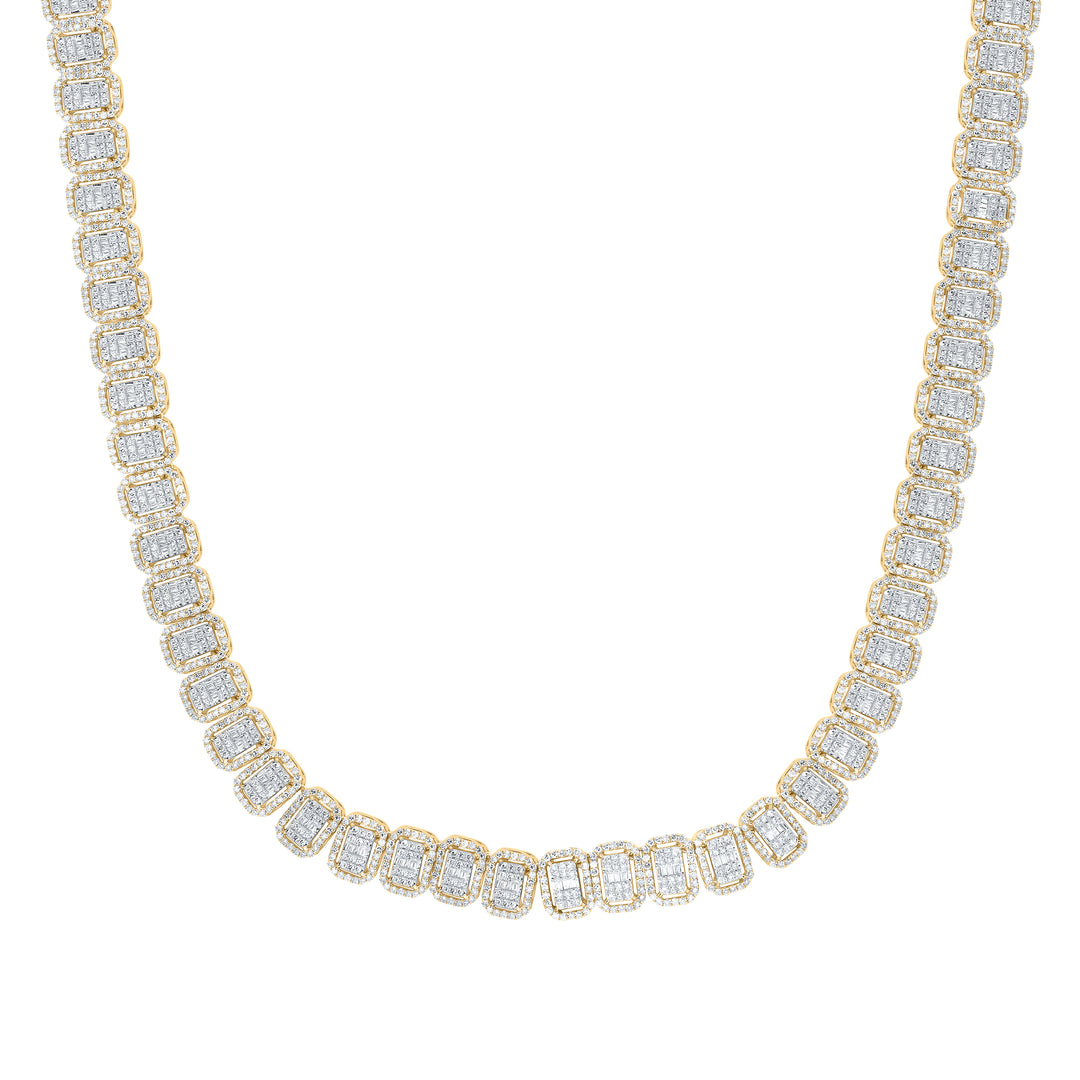 15 1/4CTW-DIA NK FASHION EMERALD NECKLACE ( 22 INCH )