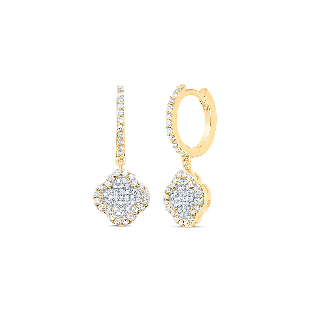 1/2CTW-DIA NK CLOVER DANGLING EARRING