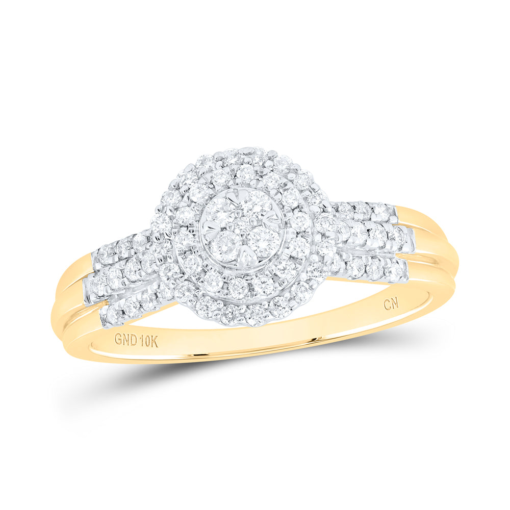 1/3CTW-DIA CN ROUND DOUBLE HALO BRIDAL RING