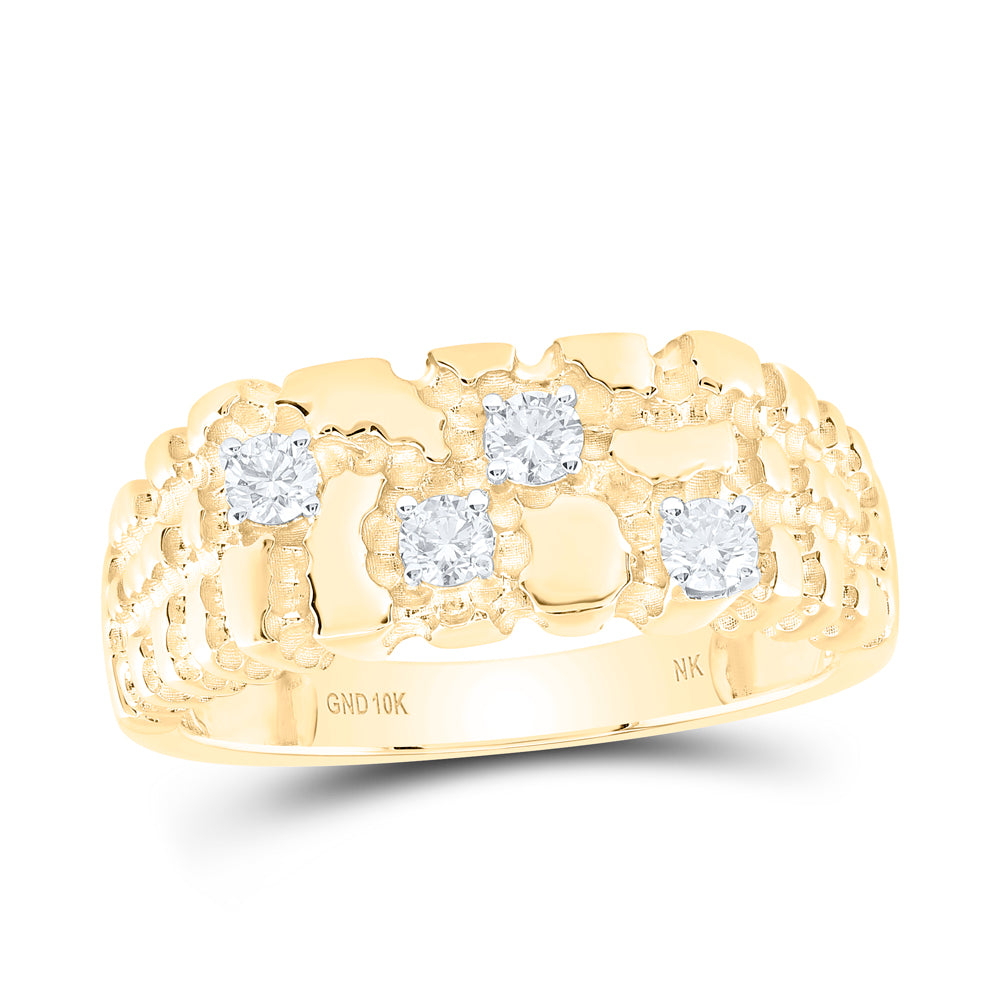 1/3CTW-DIA NK NUGGET MENS RING