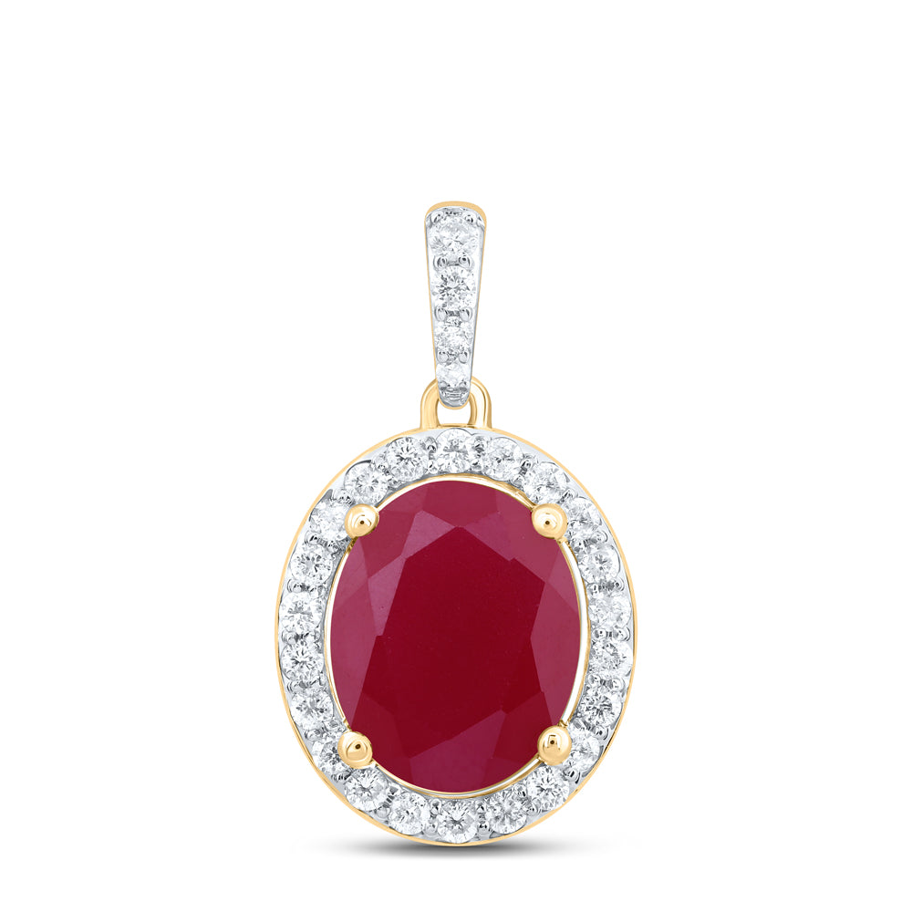 1/3CTW-DIA P1 10X8 MM OV-RU SYNTHETIC PENDANT