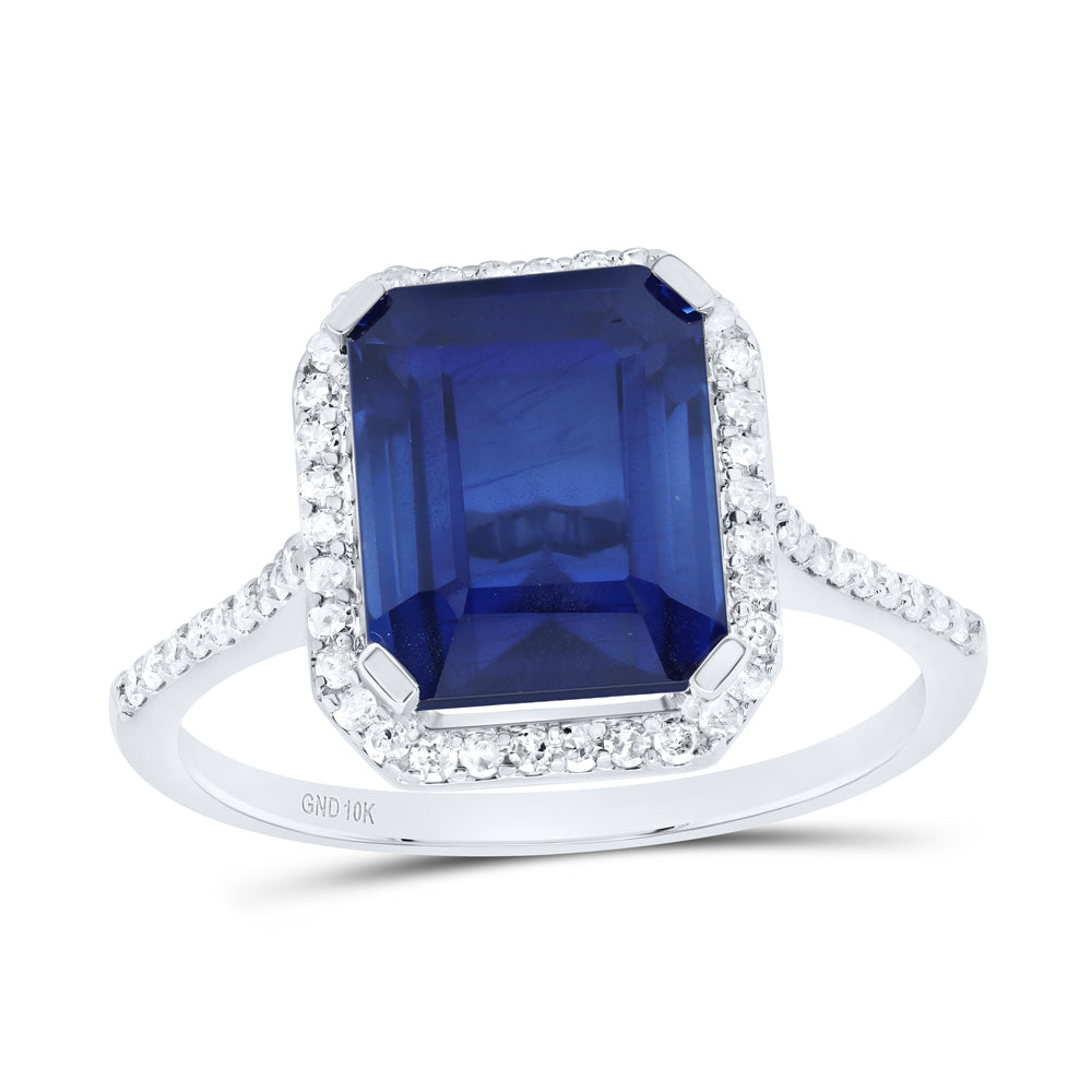 1/4CTW-DIA P1 10X8 MM EM-BS SYNTHETIC RING