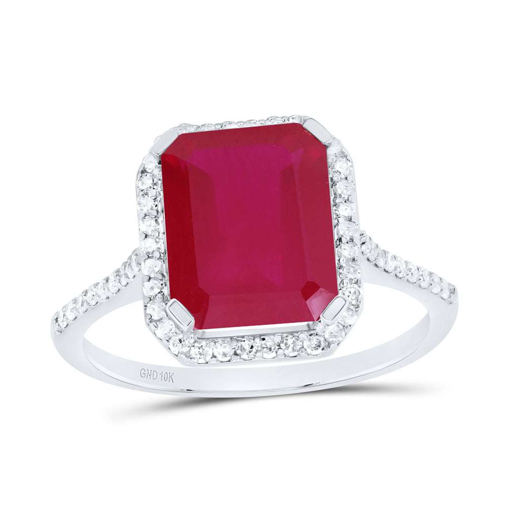 1/4CTW-DIA P1 10X8 MM EM-RU SYNTHETIC RING