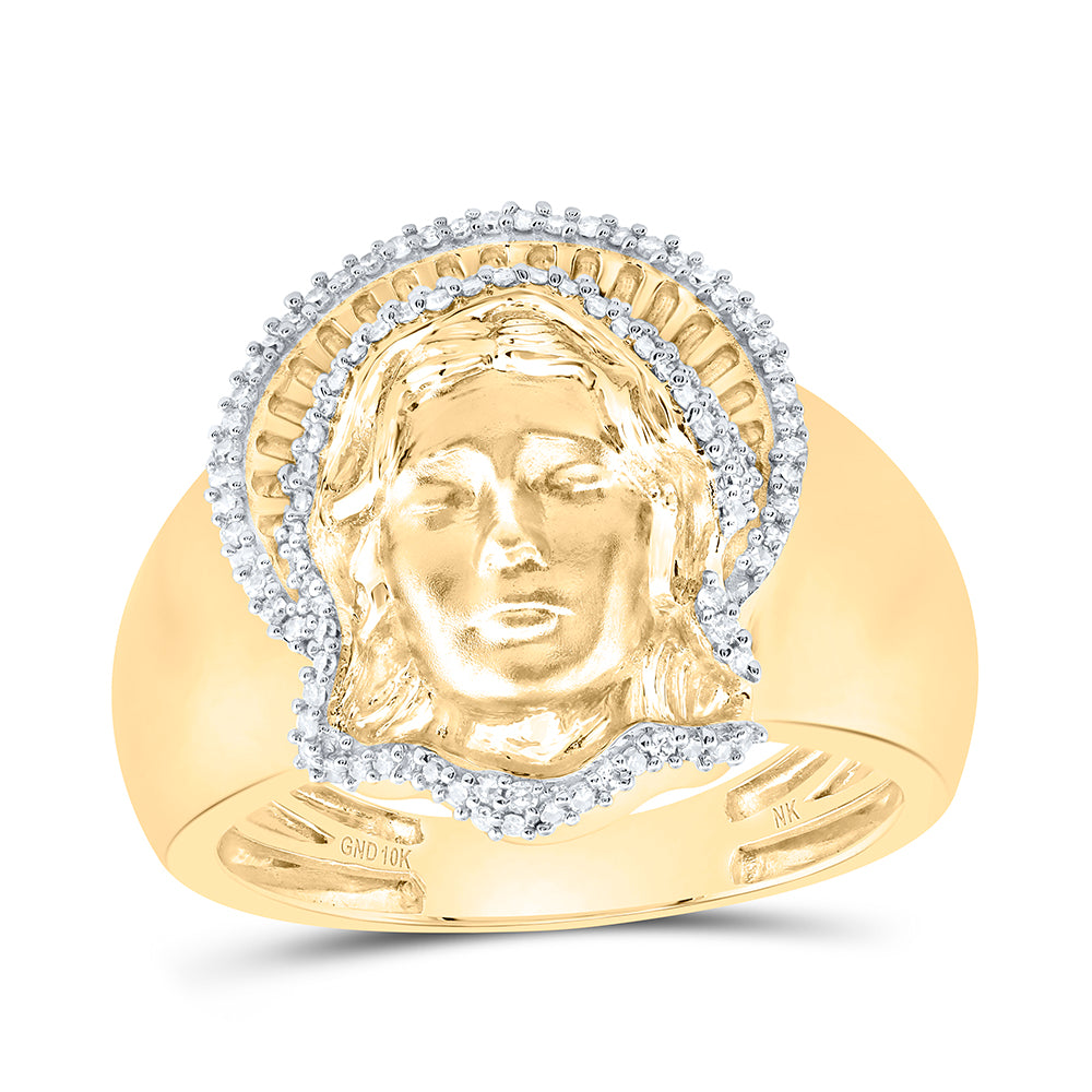 1/2CTW-DIA NK MOTHER MARY MENS RING