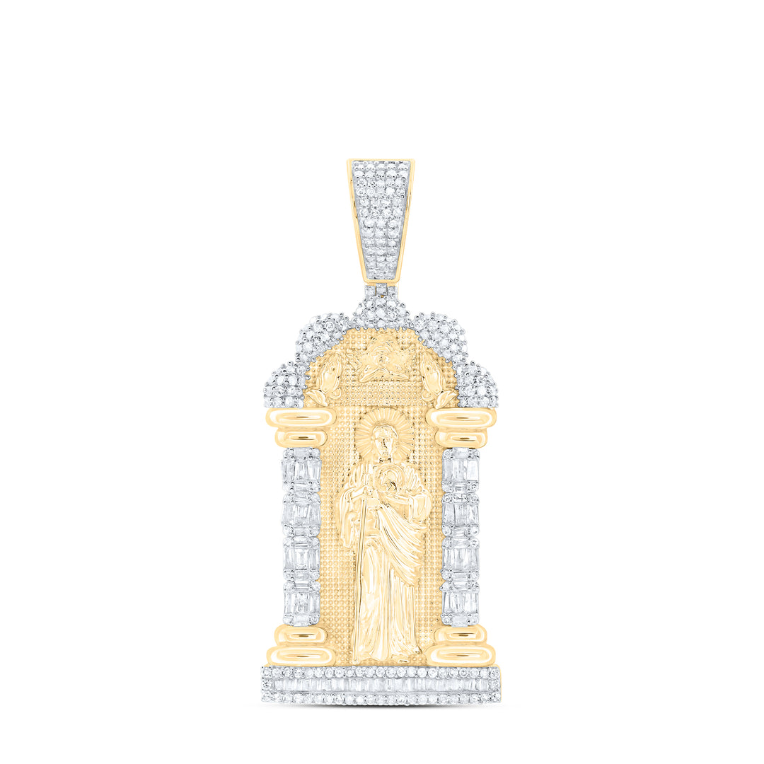 1 1/3CTW-DIA NK ST.JUDE MENS CHARM