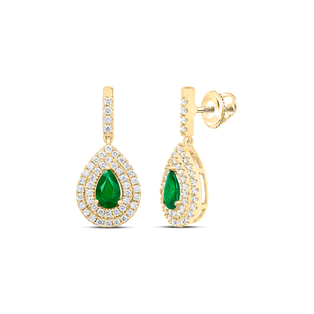 1/2CTW-DIA ANA M 6X4MM PS-EM NAT GEM DANGLING EARRING