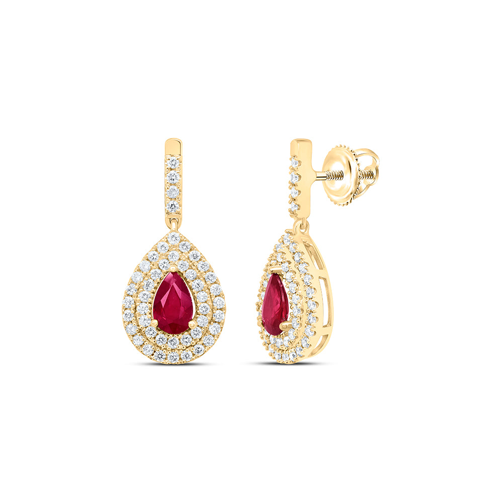 1/2CTW-DIA ANA M 6X4MM PS-RU NAT GEM DANGLING EARRING