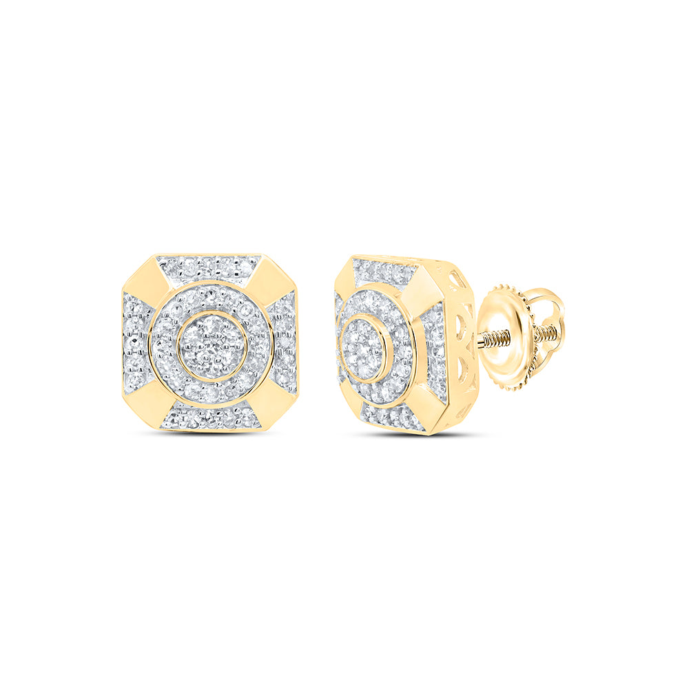 3/8CTW-DIA NK OCTAGON MENS EARRING