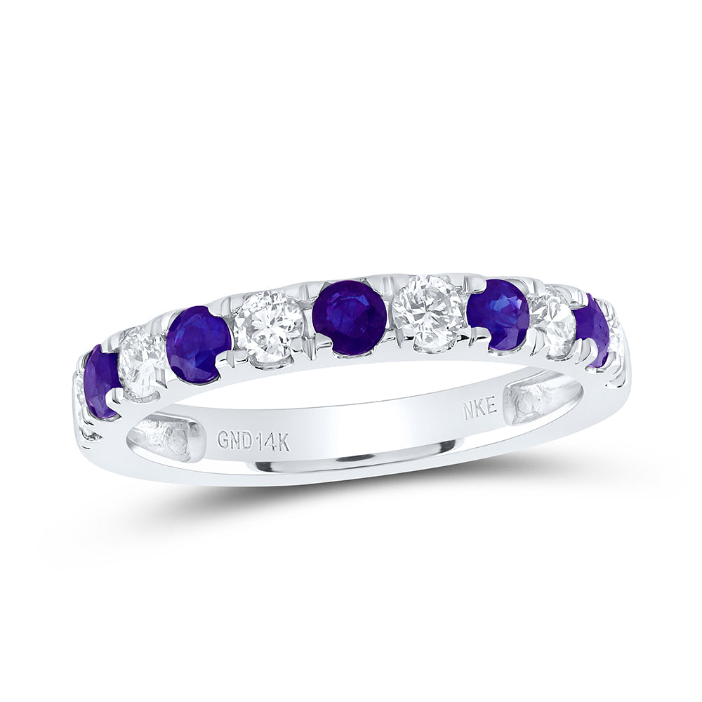 1/2CTW-DIA NKE 1/2CTW-RD-TANZANITE ANNIVERSARY BAND